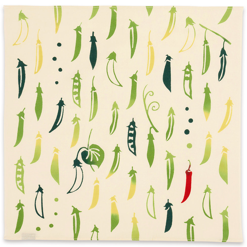 気音間　ハンカチ　えんどう豆