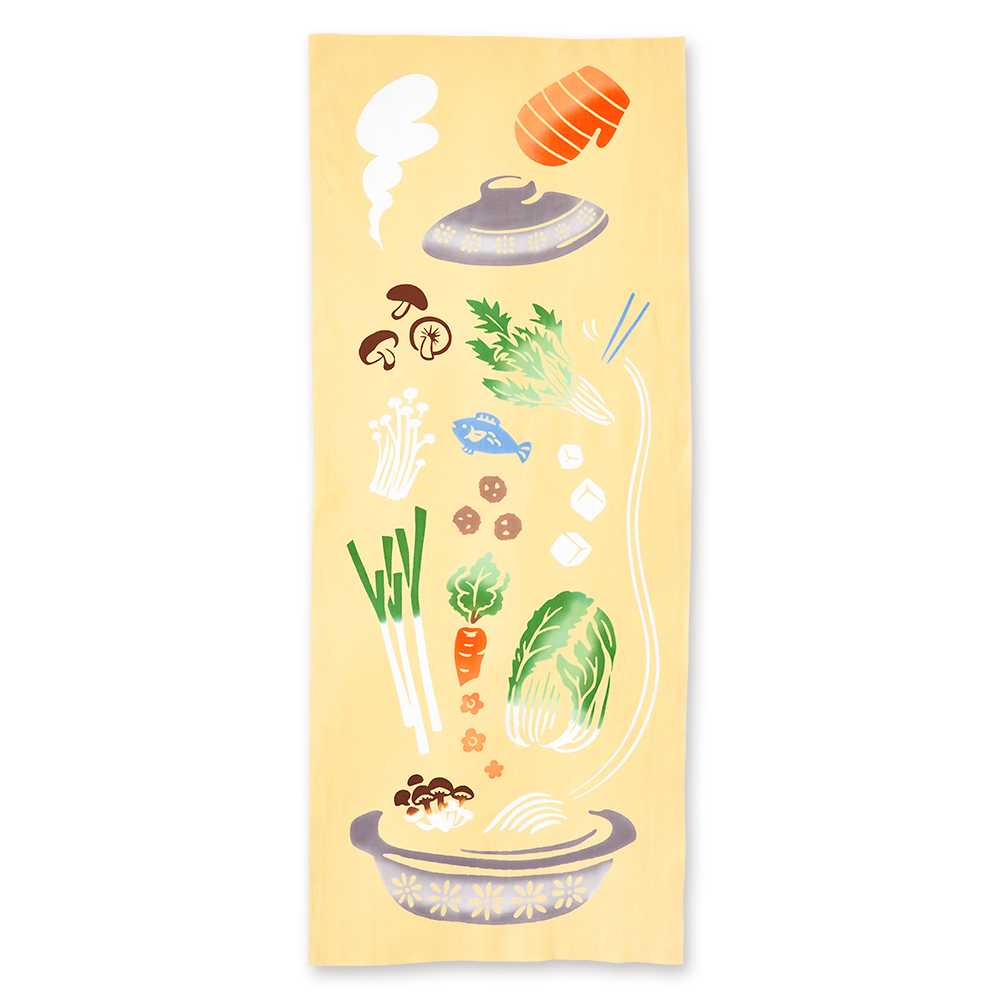 気音間手ぬぐい　お鍋の準備
