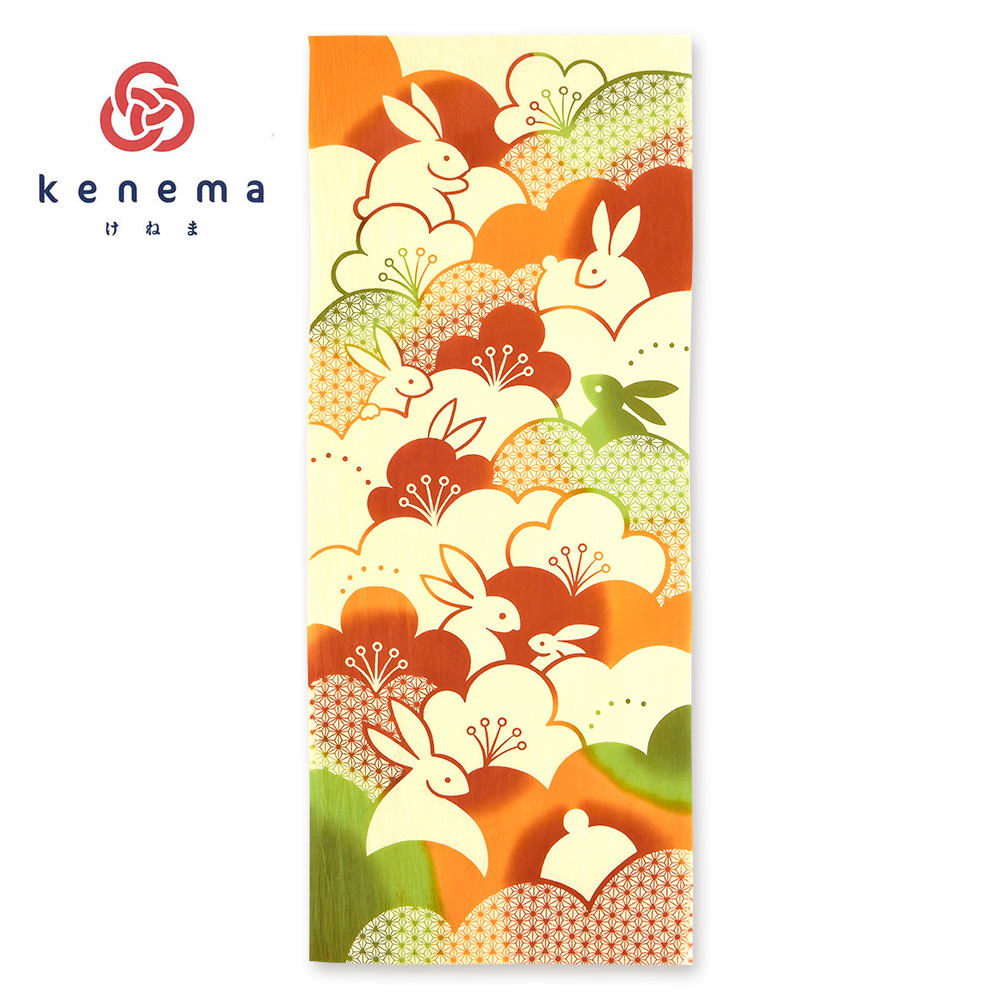 気音間手ぬぐい　安穏福兎