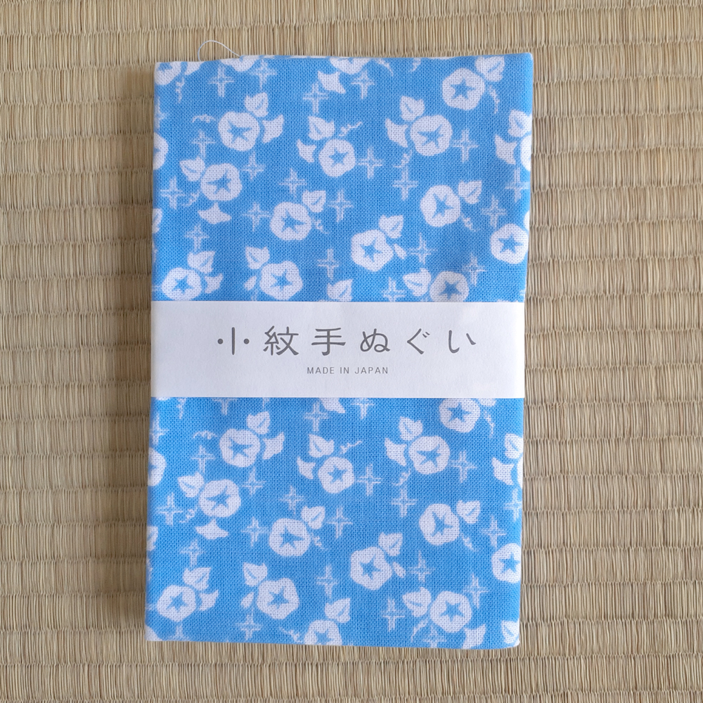 小紋手ぬぐい 日本製 【朝顔】 ＰＰ袋入 風呂敷は京都のいーふろしきや