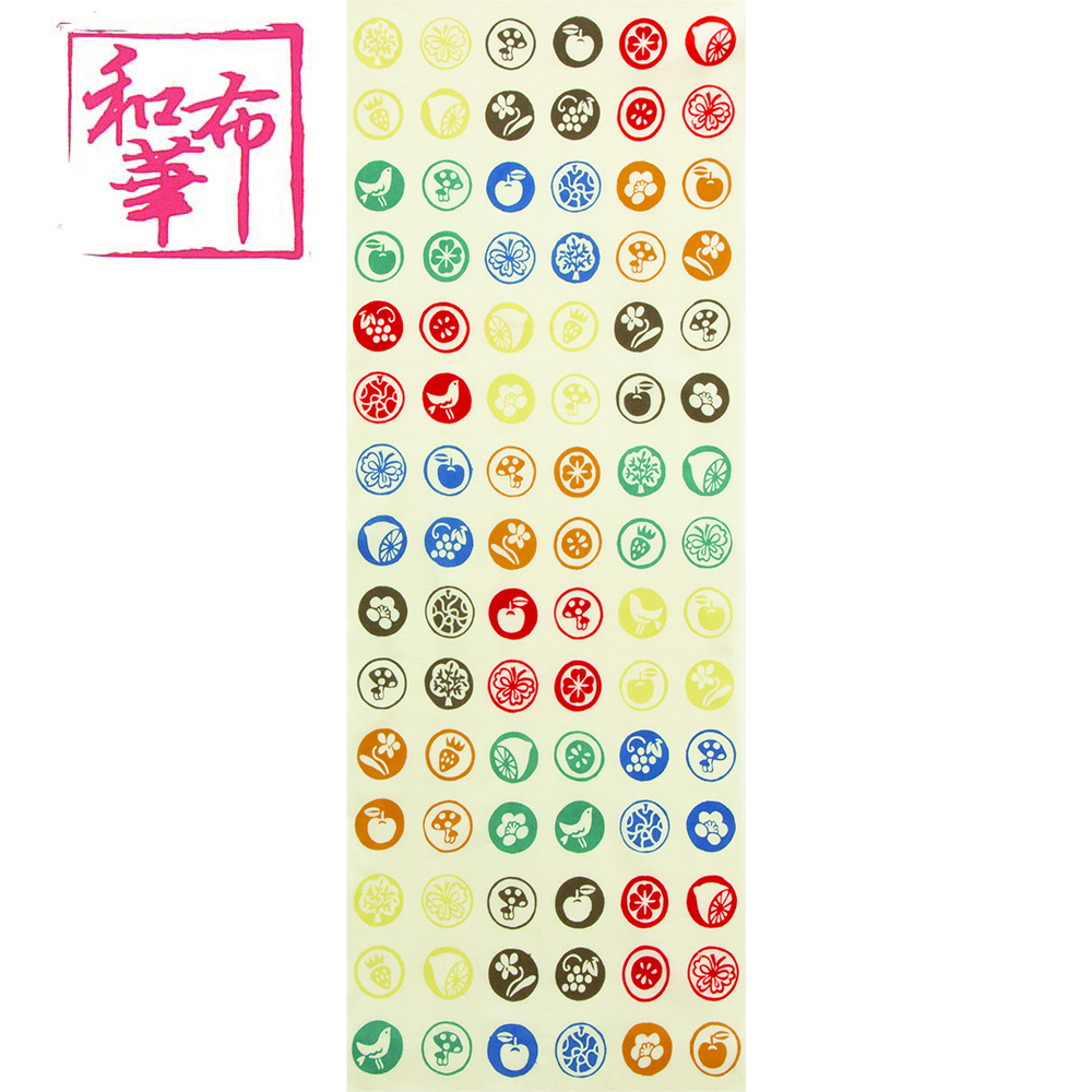和布華手ぬぐい　丸い判子
